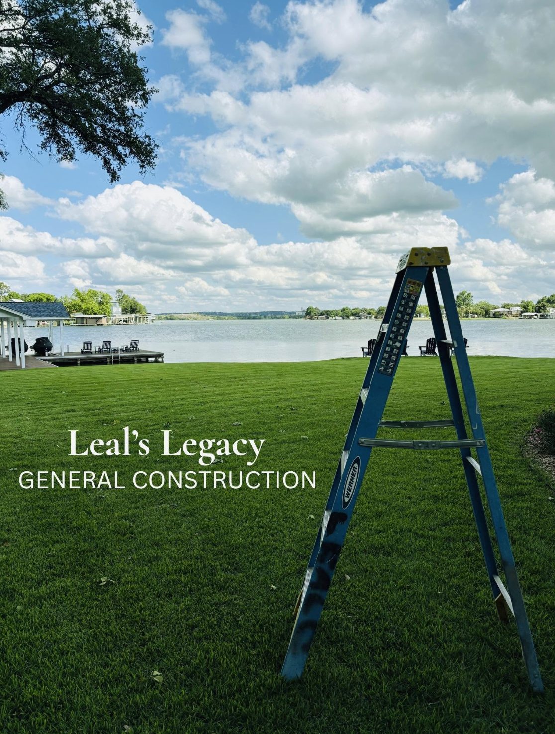 Job site view of a Highland Lakes dock and lake